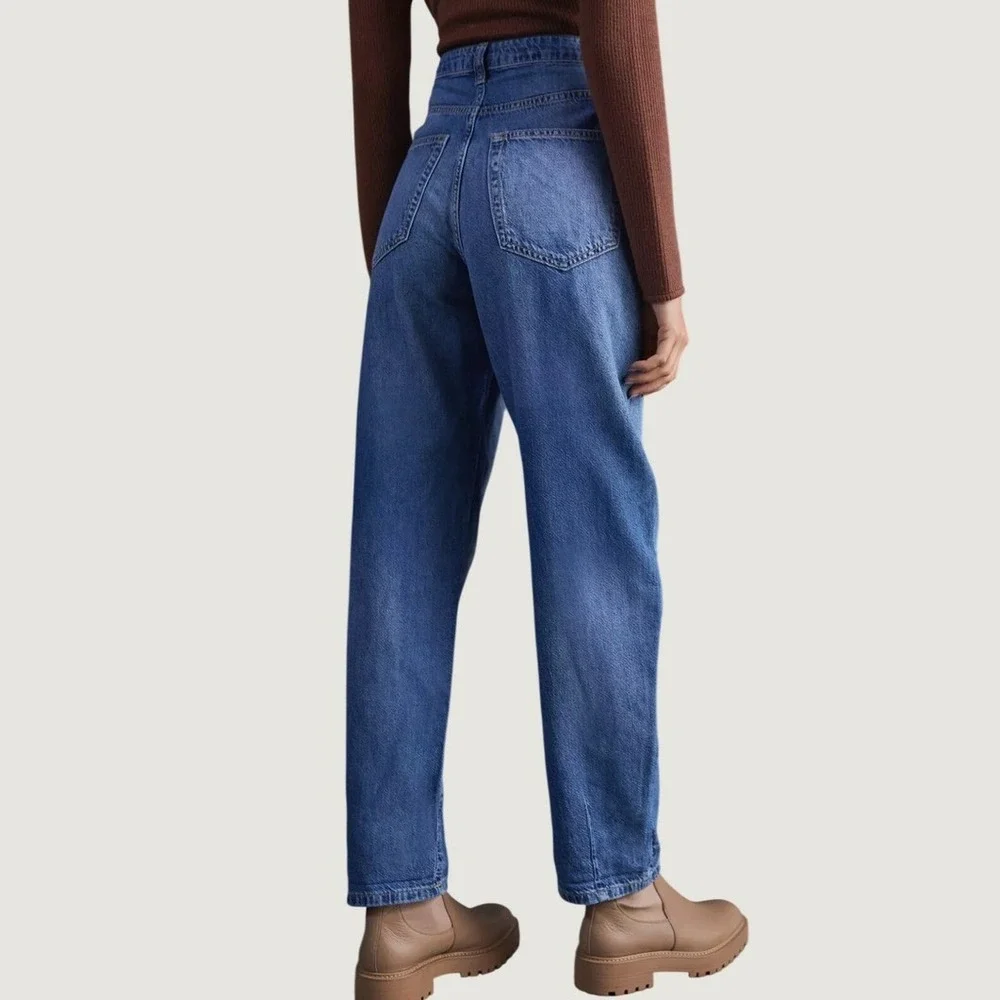 Pilcro The Breaker Relaxed Jeans Blue Sz 27 High Rise Barrel Denim